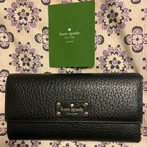 Authentic Kate Spade Pebbled leather Black Wallet